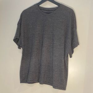 Grey and White Oversized Merino Wool Tee - Handmade